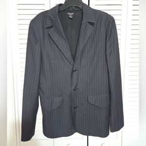Guess Jeans Men's M Dark Gray Pinstripe Blazer